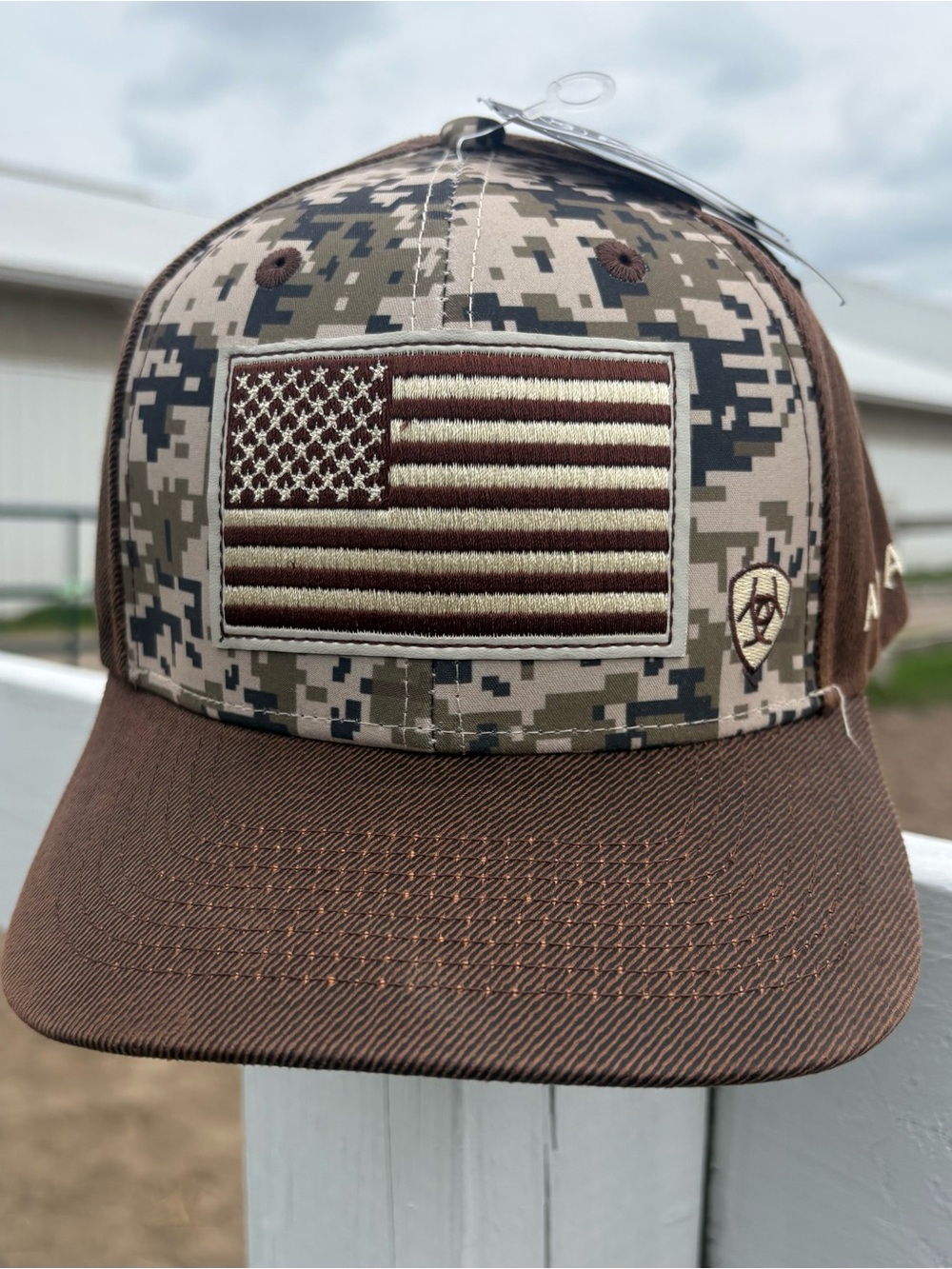 Ariat Brown Digital Camo Cap with Flag Patch